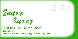 endre kurcz business card